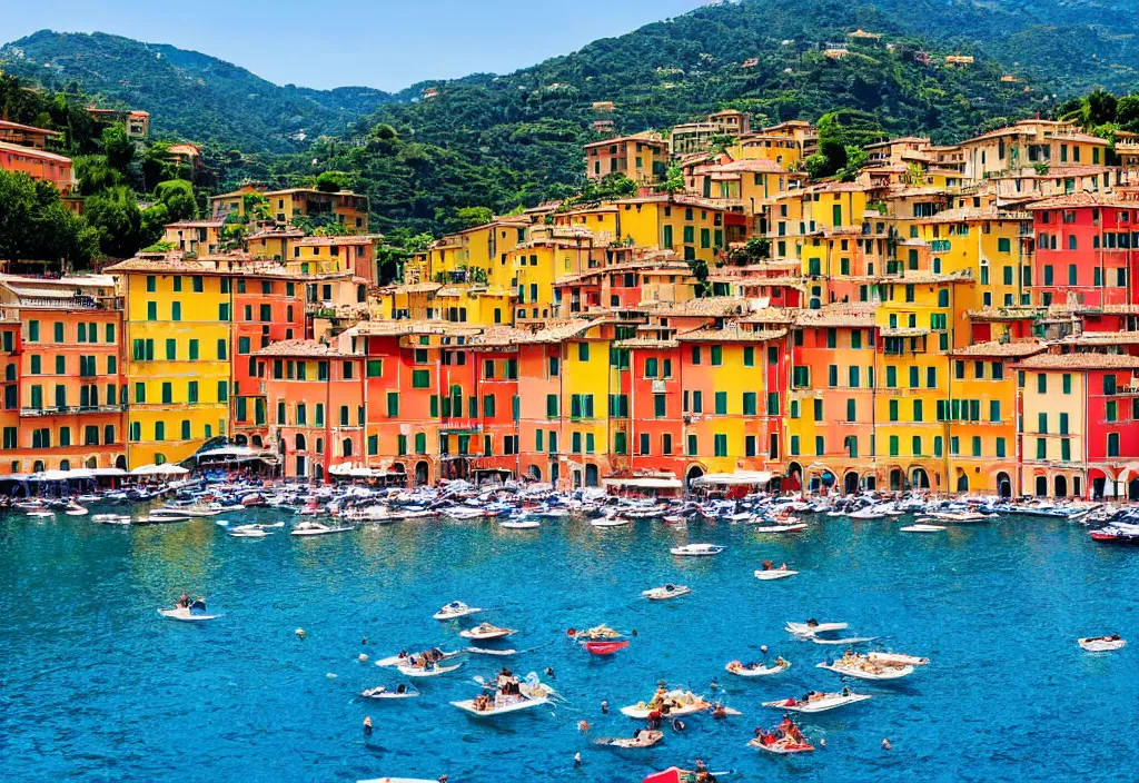 Prompt: Portofino Italy on a sunny day