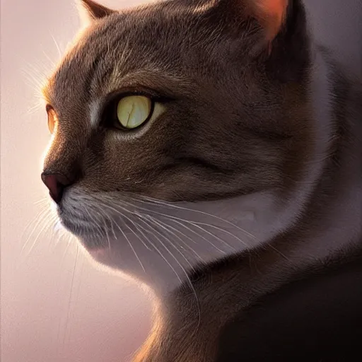 Image similar to a business cat leader of a political party, digital art, pretty face, very beautiful face, very detailed eyes, 8 k resolution, by wlop, greg rutkowski, full body