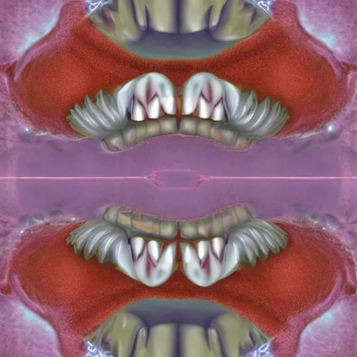 Image similar to open mouth with teeth, fractal, recursive