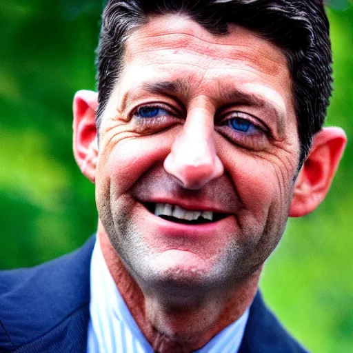 Image similar to Former House Speaker Paul Ryan turned into a toad. CineStill