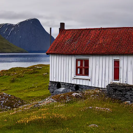 Image similar to An old house at Andøya island, northern Norway.