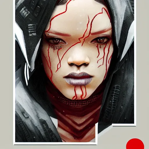 Image similar to star wars sith lord Rihanna profile picture by Greg Rutkowski, dynamic pose, intricate details, futuristic, volumetric lights, streetwear, studio ghibli, Organic Painting , Matte Painting, geometric shapes, hard edges, trending on the artstation, fantasy LUT, realistic by Sachin Teng + Martin Grip + Moebius + Patrick Gleason, smooth, sharp focus, techwear, Industrial Scifi, detailed illustration, character portrait,-C 8.5