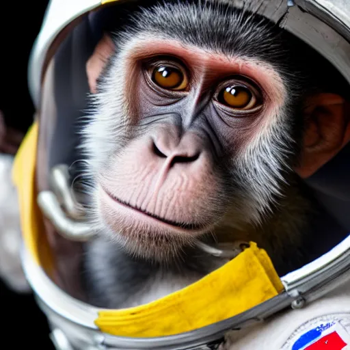 Image similar to High quality photo of a monkey astronaut