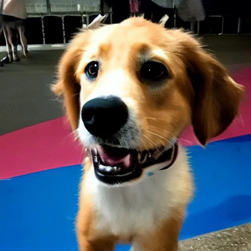 a dog sneaking up on someone at a disco Stable Diffusion OpenArt