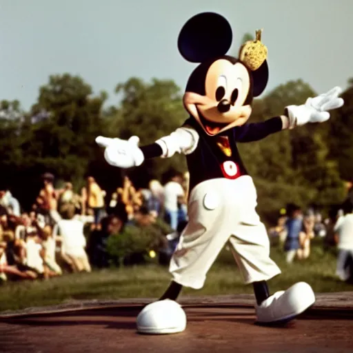 Image similar to mickey mouse performing at woodstock