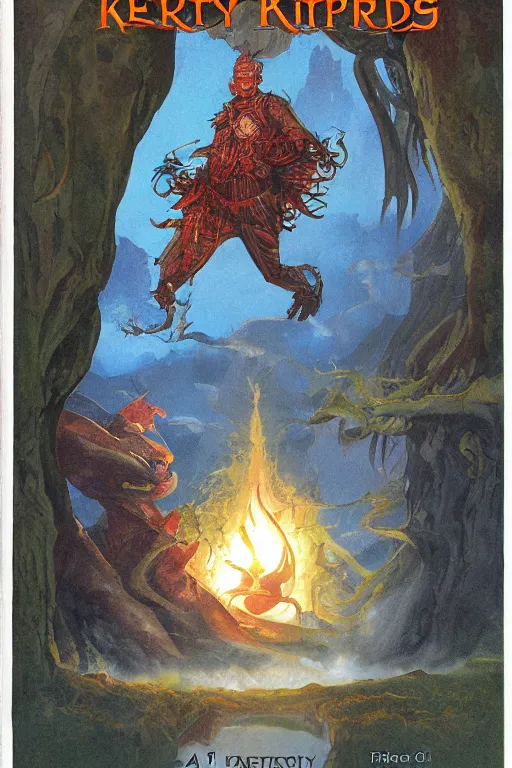 Prompt: a fantasy book cover, art by chip Kidd