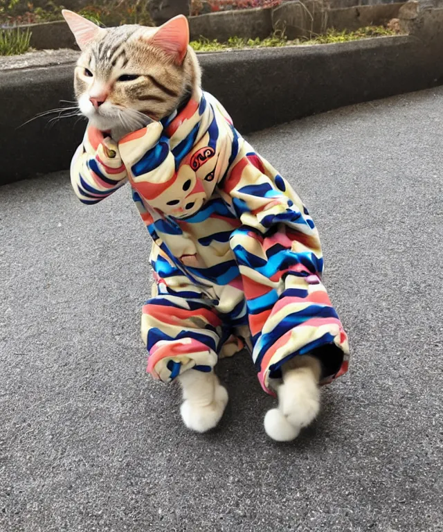 Image similar to a cat wearing a kigurumi