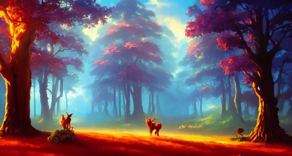 Image similar to Enchanted and magic forest, by RHADS