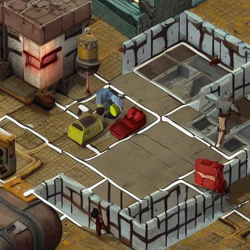 Image similar to isometric fallout game highly detailed