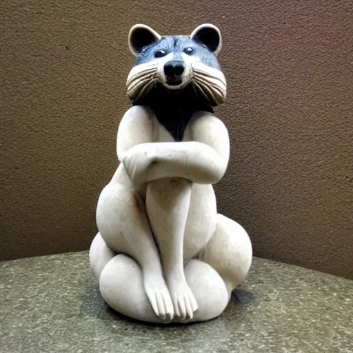 Image similar to Marble statue of a Raccoon