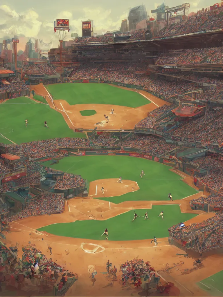 Image similar to take me out to a ball game by disney concept artists, blunt borders, rule of thirds