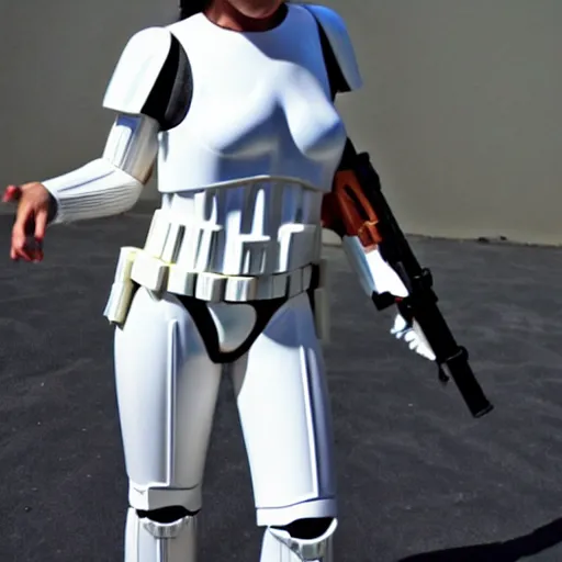 Image similar to stormtrooper wearing a bikini