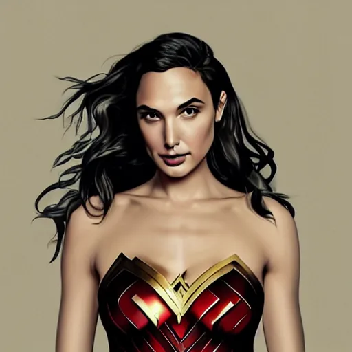 Image similar to portrait of gal gadot, by purienne