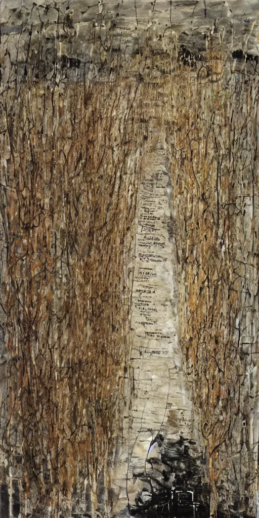 Image similar to artwork by anselm kiefer,