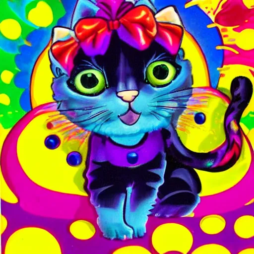 Image similar to An adorable kitten, by Lisa Frank