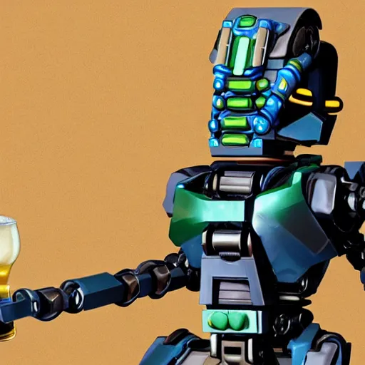 Image similar to bionicle and beer in the hand