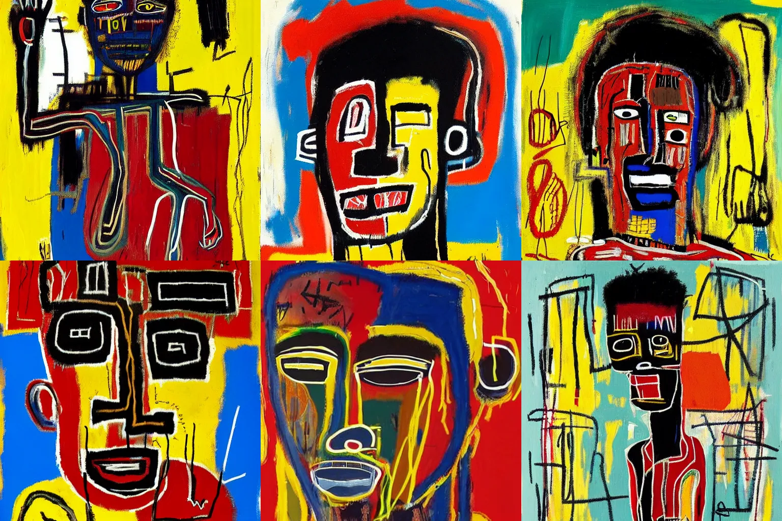 Image similar to painting of an african man by jean-michel basquiat
