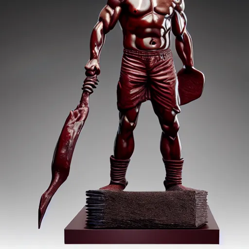 Image similar to museum stallone rambo prince statue monument made from porcelain brush face hand painted with iron red dragons full - length very very detailed intricate symmetrical well proportioned balanced