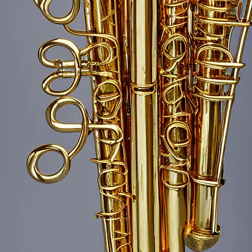 Image similar to studio photograph of a golden traverse flute