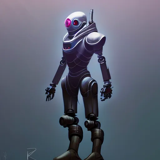 Image similar to detailed character concept art of a destiny inspired masked robot, muted color palette, trending on artstation, award - winning video game concept art by jim burns and greg rutkowski, beksinski, a sci - fi concept art masterpiece, james gilleard, bruegel, alphonse mucha, and yoshitaka amano.