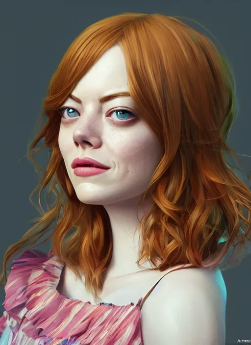 Image similar to emma stone, hyper detailed, digital art, trending in artstation, cinematic lighting, studio quality, smooth render, unreal engine 5 rendered, octane rendered, art style by klimt and nixeu and ian sprigger and wlop and krenz cushart.