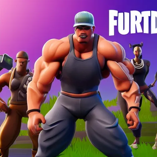 Prompt: bodybuilder in fortnite