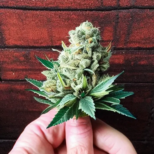 Prompt: beautiful giant marijuana bud as a funko pop