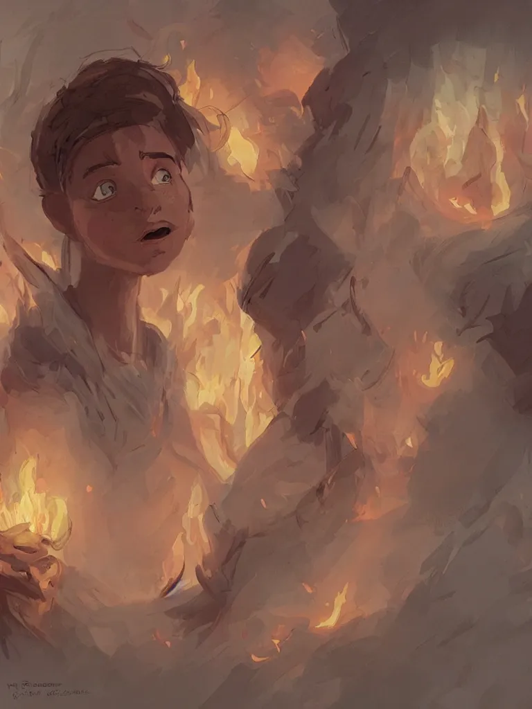 Image similar to fire lit beautiful faces by disney concept artists, blunt borders, rule of thirds