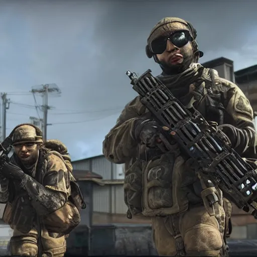 Image similar to 1 0 0 gecs in call of duty, video game