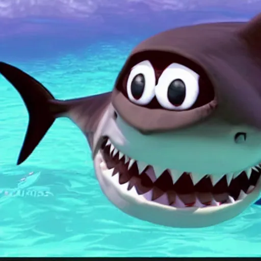 Image similar to a shark with the face of markiplier