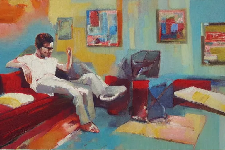 Prompt: modern painting of relax style