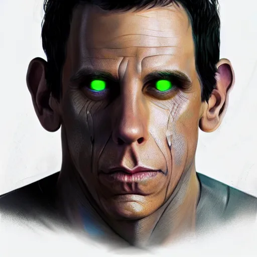 Image similar to ben stiller cyborg, symmetrical, highly detailed, futuristic, high resolution, trending on artstation