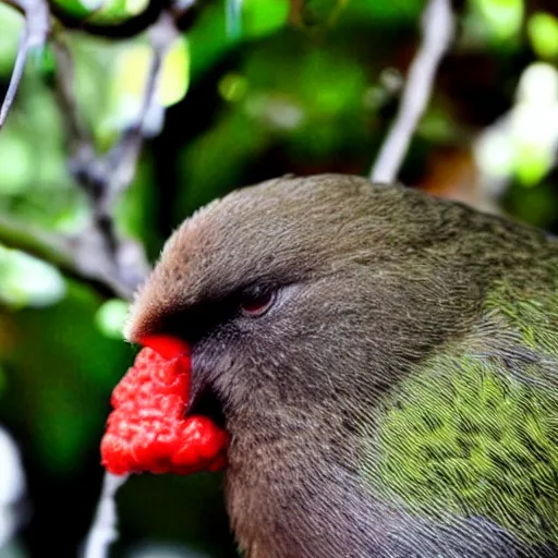 Prompt: a kiwi bird with a kiwi fruit