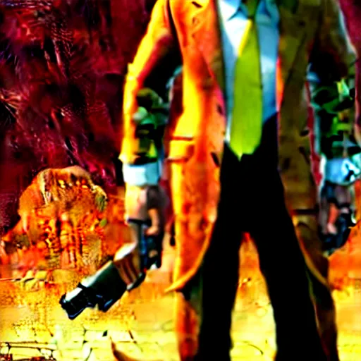 Prompt: nick wilde as max payne in max payne 3 set in gritty neo - noir zootopia, favela level