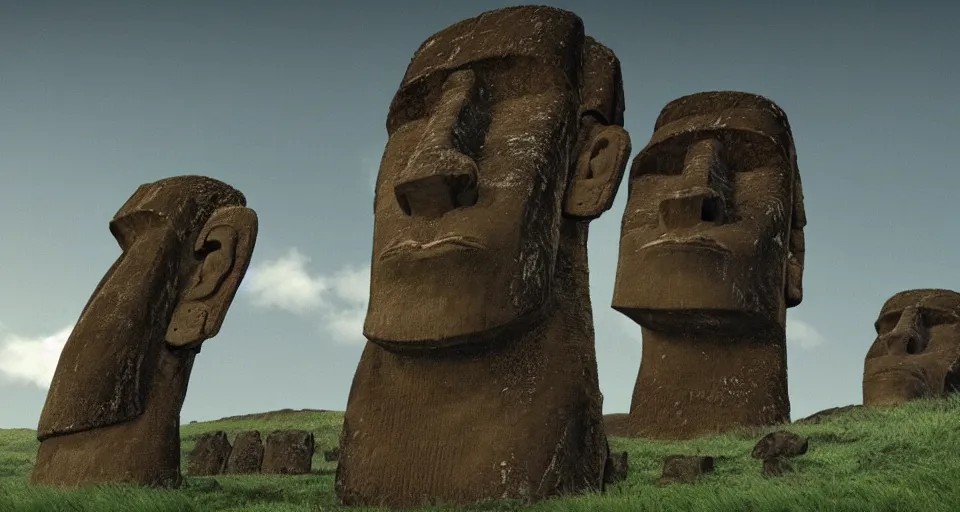 Easter Isle Zen Easter Island Stone Statue Head. Underground 