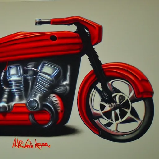 Image similar to kaneda motorcycle, airbrush.