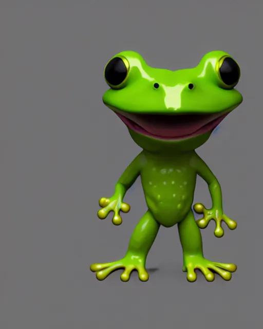 Prompt: full body 3d render of Frog as a funko pop, studio lighting, white background, blender, trending on artstation, 8k, highly detailed