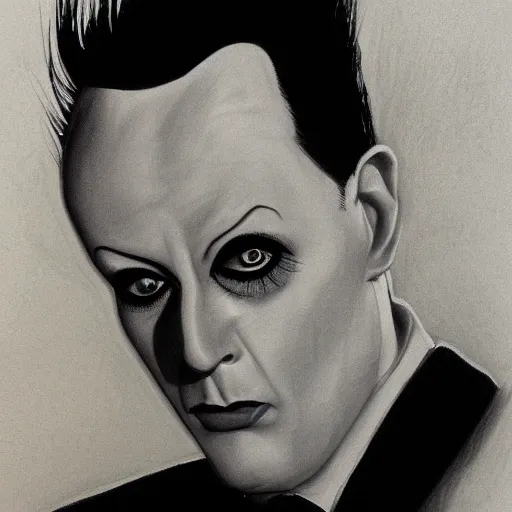 Image similar to pencil illustration of Klaus nomi highly detailed, cinematic,