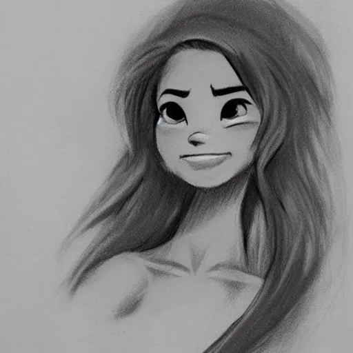 Image similar to moana fusain charcoal sketch artstation deviant art shinkai