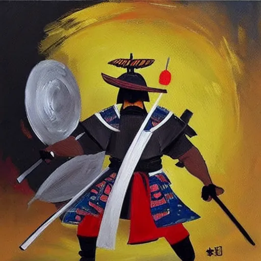 Prompt: “buff Samurai oil panting”