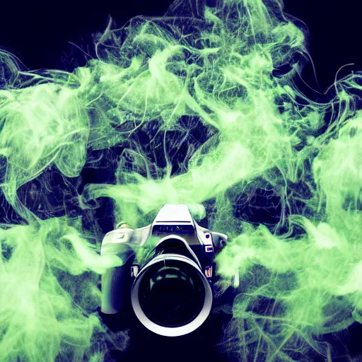 Prompt: electronic weed, crazy, wacky, dslr, realism, green smoke