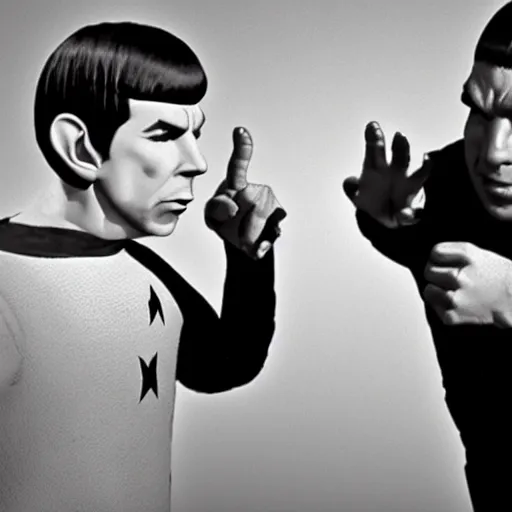 Image similar to spock and zues thumb war