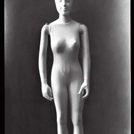 Prompt: A 1920s full body photo of a female humanoid.