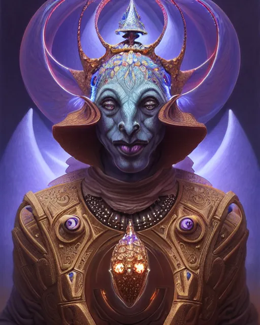 Image similar to front shot of a court jester character, hyperdimensional, bioluminescent hypercubes, ((intricate)), elegant, highly detailed, centered, (((artstation, concept art, smooth, sharp focus, artgerm, Tomasz Alen Kopera, Peter Mohrbacher, donato giancola, Joseph Christian Leyendecker, WLOP, Boris Vallejo))), mugshot!!!!!, ugly!!!!!!, octane render, nvidia raytracing demo, grainy, muted