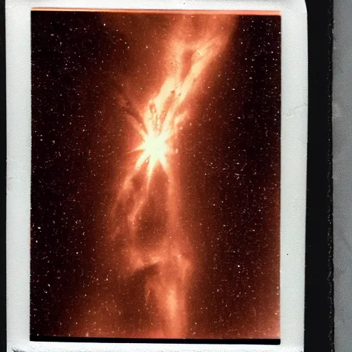 Image similar to expired polaroid ketchup expressing foam nebula exploded astrophotography