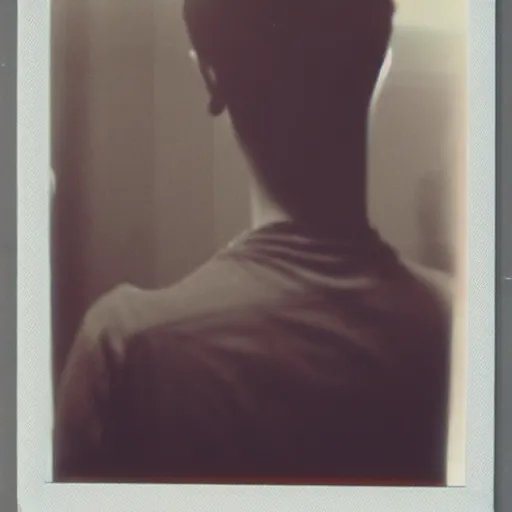 Prompt: polaroid photo of a faceless person