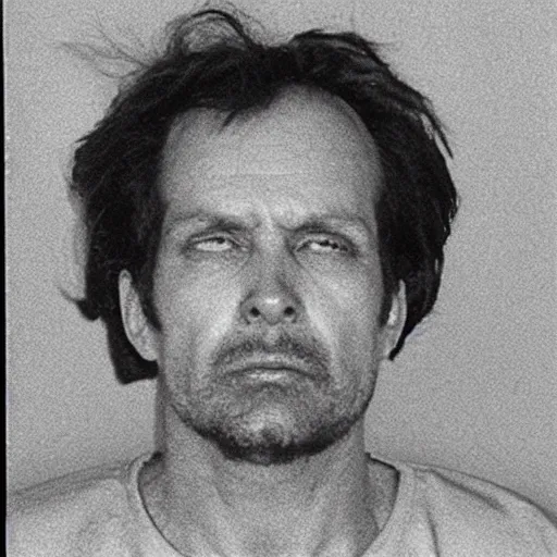 Prompt: mugshot of the devil, 1984