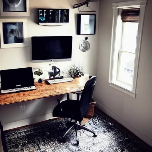 Prompt: instagram photo of a deluxe home office / studio