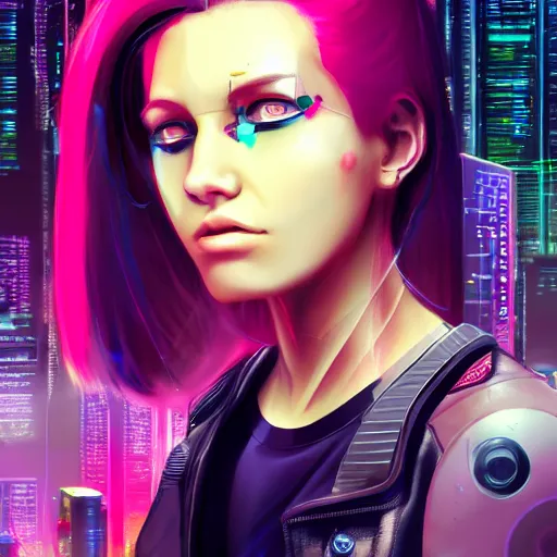 Prompt: cyberpunk young lady