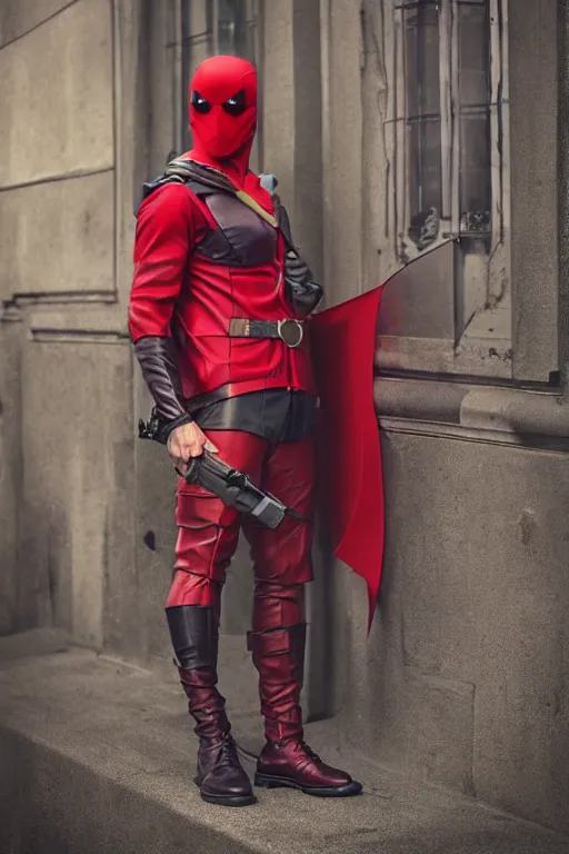 Prompt: red hood cosplay, cellphone picture